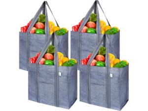 VENO 4 Pack Reusable Grocery Bags